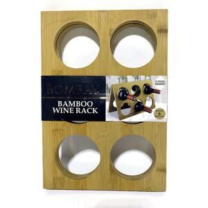 Bombay Company Bamboo Wine Rack Holds 6 Bottles New #BR31409